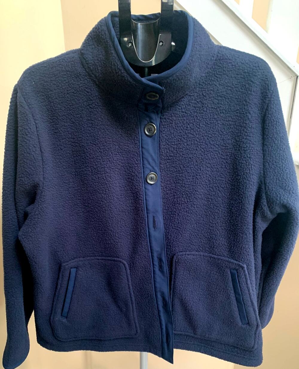 Croft & Barrow Women's XXL Navy Button-down Sherpa Jacket